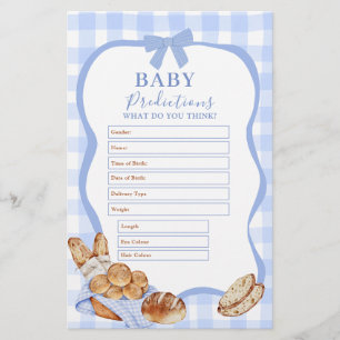 Blaue Gingham-Karo-Brötchen im Ofen Baby-Vorhersag