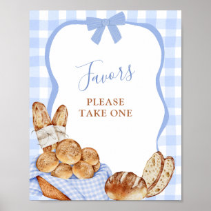 Blaue Gingham-Karo-Brötchen im Ofen Favors Poster