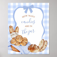 Blaue Gingham-Karo-Brötchen-im-Ofen-Spielschild