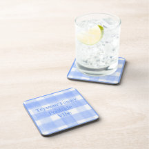 Blaue Gingham-Karo POOLSIDE VIBE Korkrücken