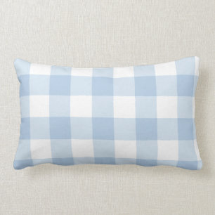 Blaue Gingham-Kissen Lendenkissen