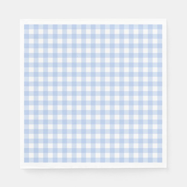 Blaue Gingham-Kokette-Schleifen-Party-Dessert Serviette (Vorderseite)