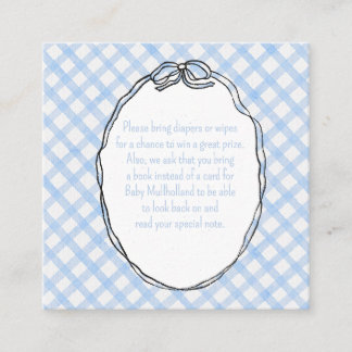 Blaue Gingham mit Bogenverschlusskarte Begleitkarte