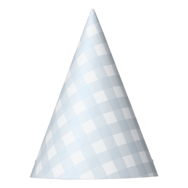 Blaue Gingham-Partyhut Partyhütchen (Vorderseite)