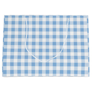Blaue Gingham-Picknick-Baby-Q-Grill BBQ Große Geschenktüte