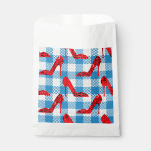 Blaue Gingham-Rupenschuhe Geschenktütchen