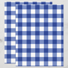 Blaue Gingham-Schreibpapier im mittleren Maßstab
