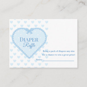 Blaue Gingham-Spitzen-Herz-Windel-Raffel-Shower Begleitkarte