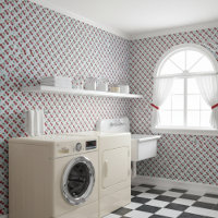 Blaue Gingham und Kirschen