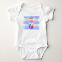 Blaue Gingham-USA-Flagge WELCOME Babykleidung