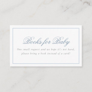 Blaue Gingham Vintage Baby Shower Bücher für Baby Begleitkarte