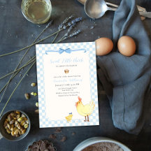 Blaue Gingham-Vorbereitung auf kleines Küken-Baby-