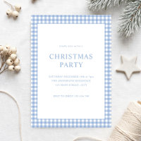 Blaue Gingham-Weihnachtsfeier