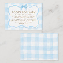 Blaue Gingham-Wellenrahmen-Schleifen-Bücher-für-Ba