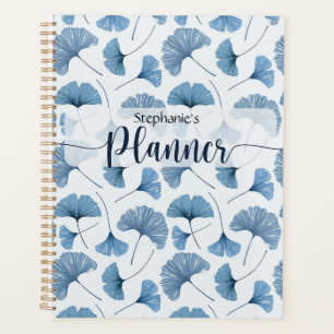Blaue Gingko-Blattmuster Planer