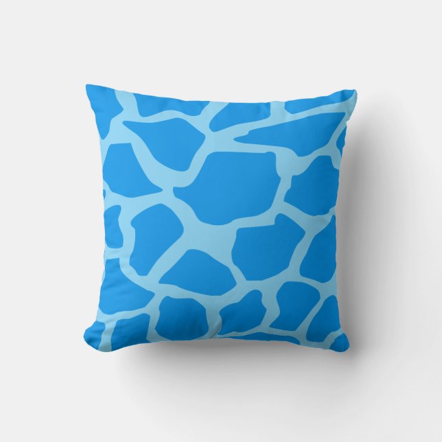Blaue Giraffe Muster Kissen (Vorderseite)