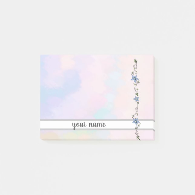 blaue Girlande Post-it Klebezettel (Vorderseite)