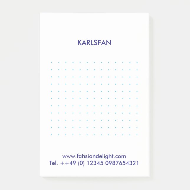 Blaue Gitter Notizen (Vorderseite)