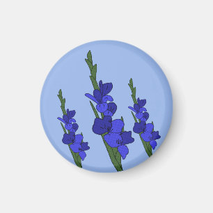Blaue Gladiole  Magnet