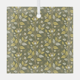 Blaue Glas im Vintage-Stil mit botanischem Muster Ornament Aus Glas