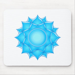 Blaue Glas-Lotusblumen-Zeichnung Mousepad