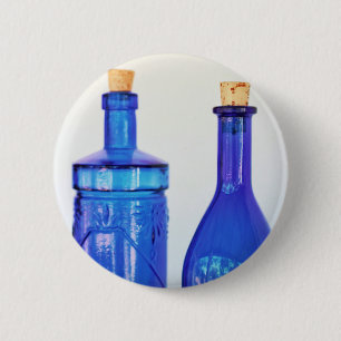 Blaue Glasflaschen Button