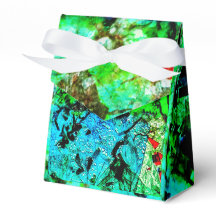 Blaue glatte abstrakte Favor Box, Glatte lebendige