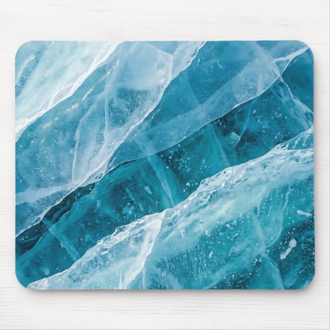 Blaue Gletschereis-Textur-Mauspad Mousepad (Vorne)
