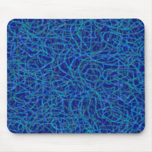 Blaue Gliederlinien Mousepad (Vorne)