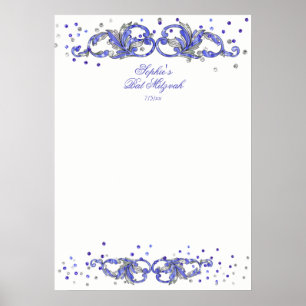 Blaue Glitter, Bat Mitzwa, Benutzerdefiniert, Anme Poster