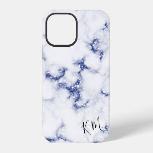Blaue Glitter-Marmor-Personalisierung iPhone 12 Pro Hülle