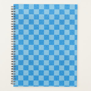 Blaue Glitter-Schachbrettmuster Planer