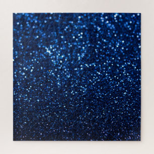 Blaue Glitter-Textur Festlicher Glanz Puzzle