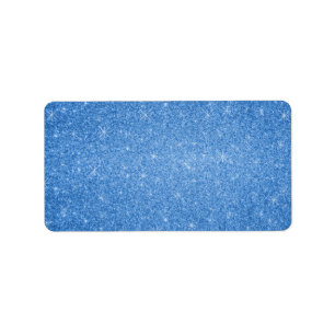 Blaue Glittersterne Adressaufkleber