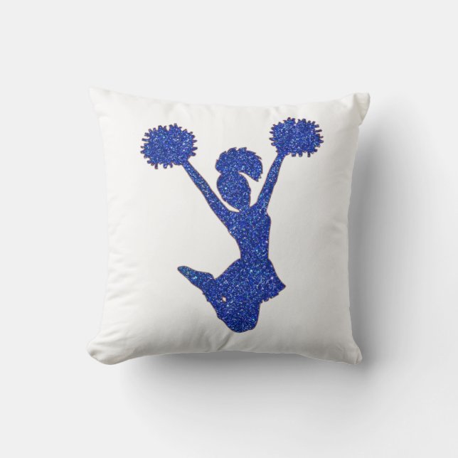 Blaue Glitzer-Cheerleader Kissen (Vorderseite)