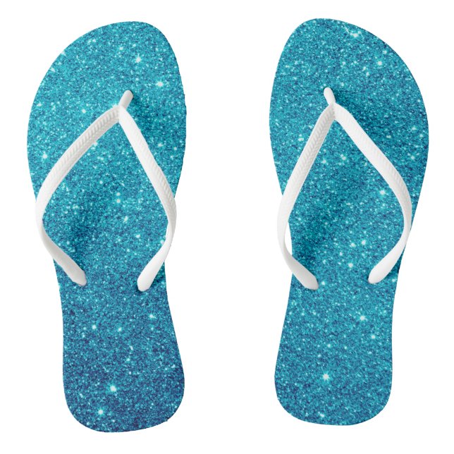 Blaue Glitzer Flip Flops (Fußbett)