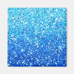 Blaue Glitzer Glitzern Textur Magnet