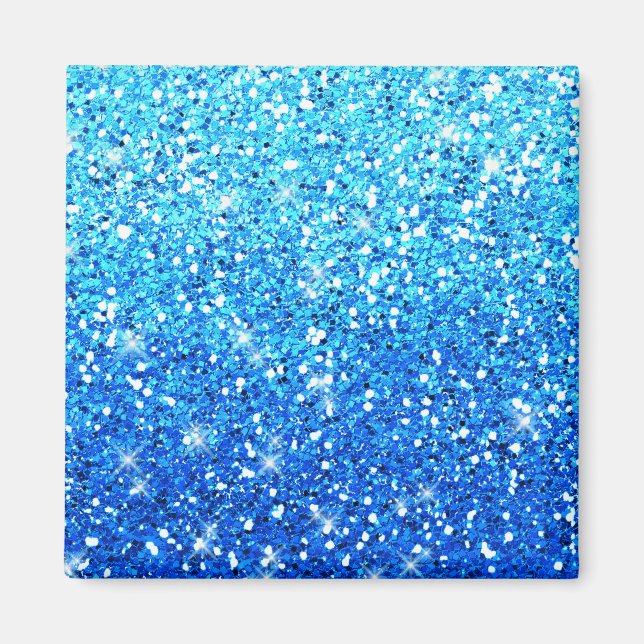 Blaue Glitzer Glitzern Textur Magnet (Vorne)