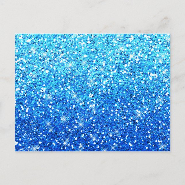 Blaue Glitzer Glitzern Textur Postkarte (Vorderseite)