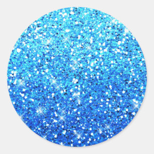 Blaue Glitzer Glitzern Textur Runder Aufkleber