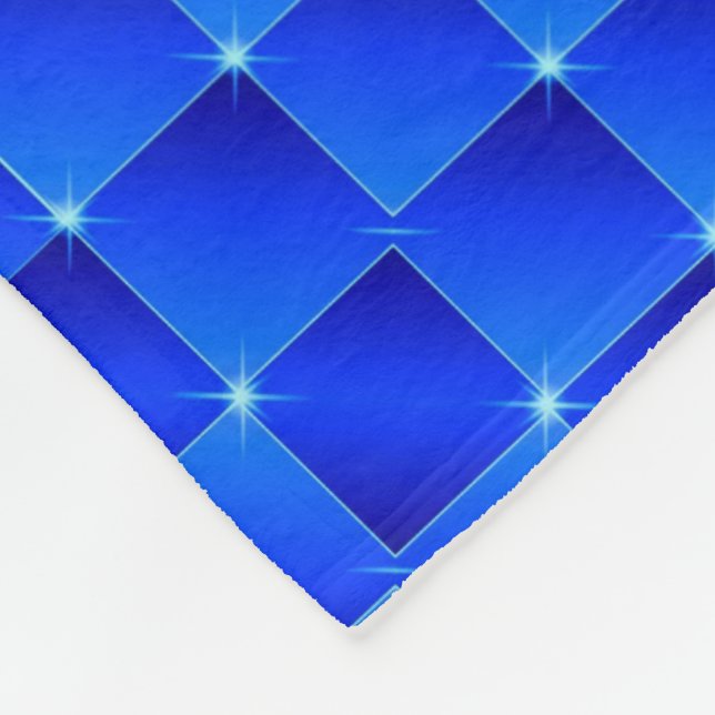 Blaue Glitzer-Pixel-Raster-Decke Fleecedecke (Ecke)