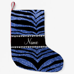 Blaue Glitzer-Tigerstreifen Kleiner Weihnachtsstrumpf