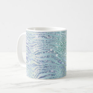 Blaue Glitzer-Zebra-Druck Kaffeetasse