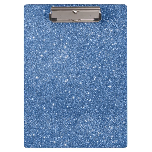 Blaue Glitzerfunken Klemmbrett (Vorderseite)