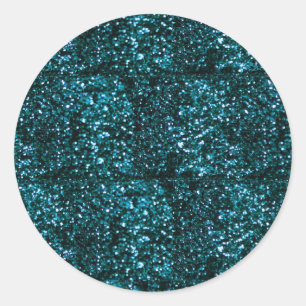 Blaue Glitzern Runder Aufkleber