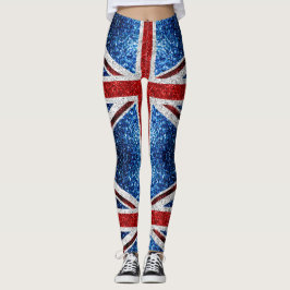 Blaue Glitzern unter der Flagge des Vereinigten Kö Leggings