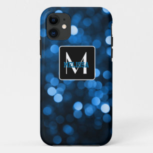 Blaue glitzernde Lichter - Persönlich gestalten Case-Mate iPhone Hülle