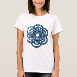BLAUE GLITZERNDE SCHEIBEN, VERZIERD MIT GLITTER UN T-Shirt