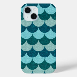 Blaue glitzernde Schuppen der Meerjungfrau Muster Case-Mate iPhone Hülle