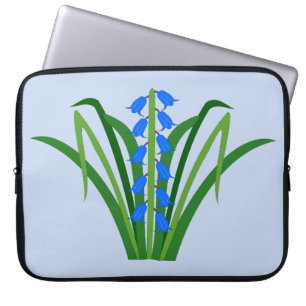 Blaue Glockenblumen Blumen Frühling Baby Junge Laptopschutzhülle